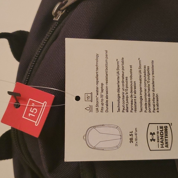 BRAND NEW with TAG! BLACK UNDER ARMOUR BACKPACK - Picture 4 of 11